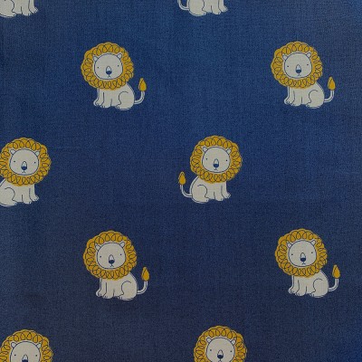 Coton à motif - Lion Blue